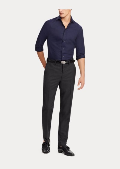 Pantalones Ralph Lauren Hombre Grises Oscuro - Gregory Wool Serge - UVXEP3870